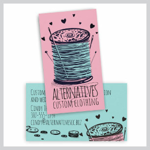 Doodle draad naaiende quilter visitekaartje