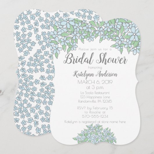 Doodle Drawing Vergeet me niet bruiloft Kaart (Voorkant / Achterkant)