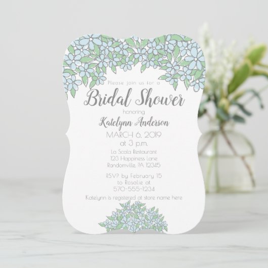 Doodle Drawing Vergeet me niet bruiloft Kaart (Staand voorkant)