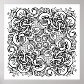 Doodle Drawing You Colour Line Art Mooi Poster (Voorkant)