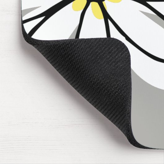 Doodle Drawn Daisy White Monogram Cute Muismat (Hoek)