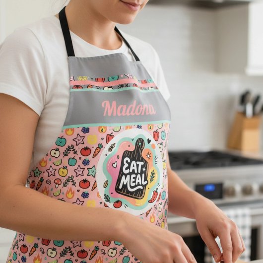 Doodle Eat Meal Kitchen Cutting Board Schort