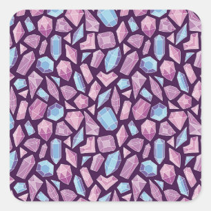 Doodle edelstenen, naadloze achtergrond. vierkante sticker