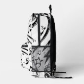 Doodle Edge – Teen Sketch Style Backpack Bedrukte Rugzak (Rechts)