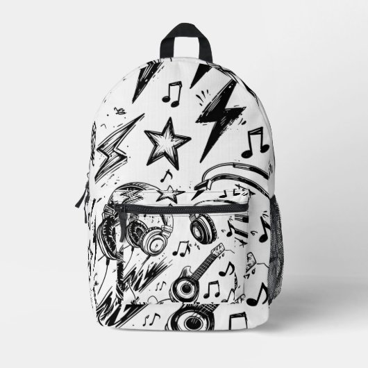 Doodle Edge – Teen Sketch Style Backpack Bedrukte Rugzak (Voorkant)