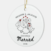 Doodle Eerste Kerstmis Getrouwd Ornament (Links)