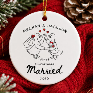 Doodle Eerste Kerstmis Getrouwd Ornament