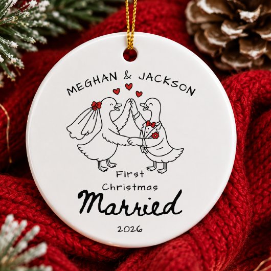 Doodle Eerste Kerstmis Getrouwd Ornament