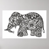Doodle Elephant 2 Poster (Voorkant)