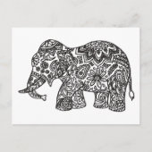 Doodle Elephant Briefkaart (Voorkant)