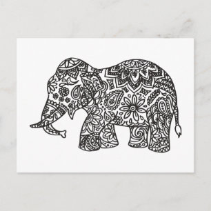 Doodle Elephant Briefkaart