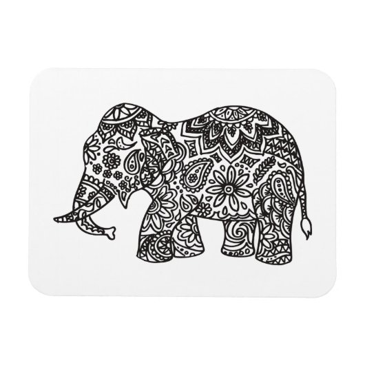 Doodle Elephant Magneet (Horizontaal)