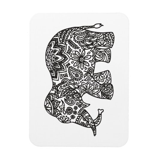 Doodle Elephant Magneet (Verticaal)