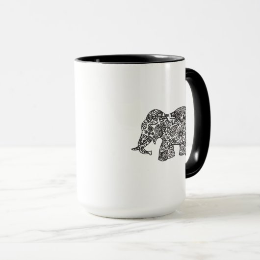 Doodle Elephant Mok (Voorkant rechts)