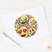 Doodle Emoji Cartoon Tween Teen Birthday Ronde Sticker (Envelop)