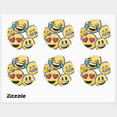 Doodle Emoji Cartoon Tween Teen Birthday Ronde Sticker (Vel)