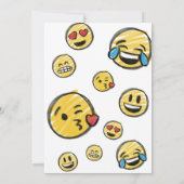 Doodle Emoji Roze & Blauwe Tween Verjaardag Kaart (Achterkant)