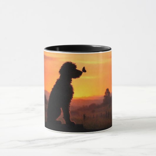 Doodle en vlinder Mooie koffie Mok (Midden)