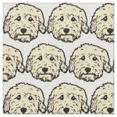Doodle fabric met Abridodehond Stof (Close Up)