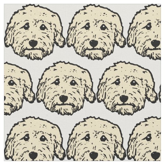 Doodle fabric met Abridodehond Stof (Close Up)
