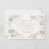 Doodle Farm Market Bridal Shower Bedankkaart (Voorkant)