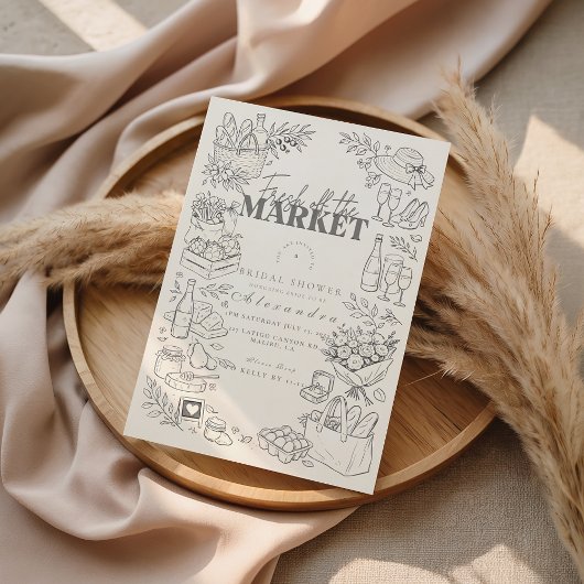 Doodle Farm Market Bruidsfeest Kaart