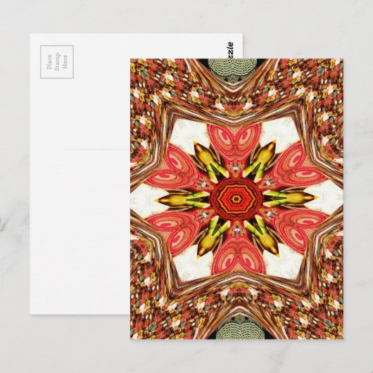 Doodle Floral Art Print Briefkaart (Voorkant / Achterkant)