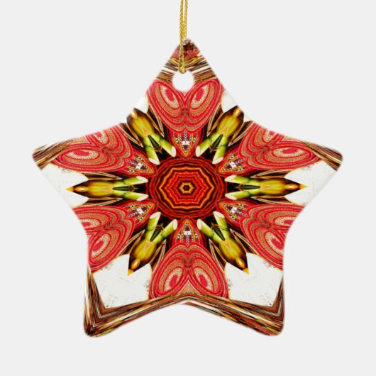 Doodle Floral Art Print Keramisch Ornament (Voorkant)