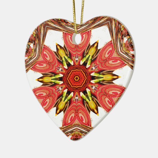 Doodle Floral Art Print Keramisch Ornament (Links)