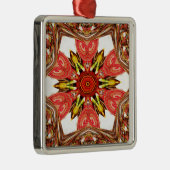 Doodle Floral Art Print Metalen Ornament (Rechts)