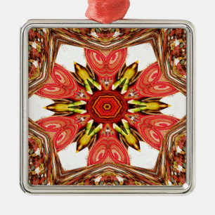 Doodle Floral Art Print Metalen Ornament