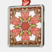 Doodle Floral Art Print Metalen Ornament (Links)