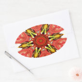 Doodle Floral Art Print Ovale Sticker (Envelop)
