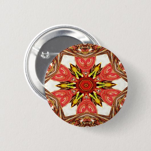 Doodle Floral Art Print Ronde Button 5,7 Cm (Voorkant /achterkant)