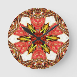 Doodle Floral Art Print Ronde Klok