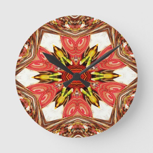 Doodle Floral Art Print Ronde Klok (Voorkant)