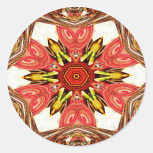 Doodle Floral Art Print Ronde Sticker
