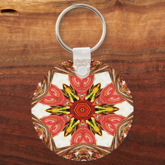 Doodle Floral Art Print Sleutelhanger (Voorkant)