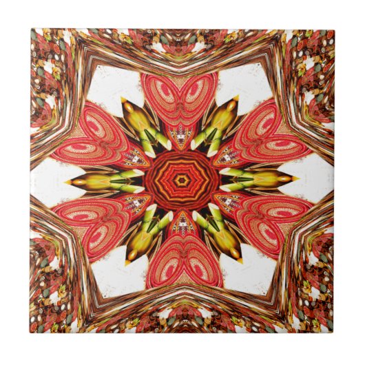 Doodle Floral Art Print Tegeltje (Voorkant)