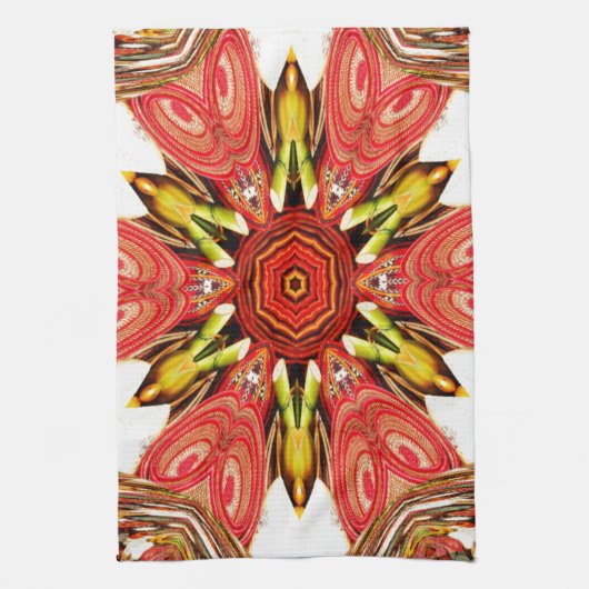 Doodle Floral Art Print Theedoek (Verticaal)