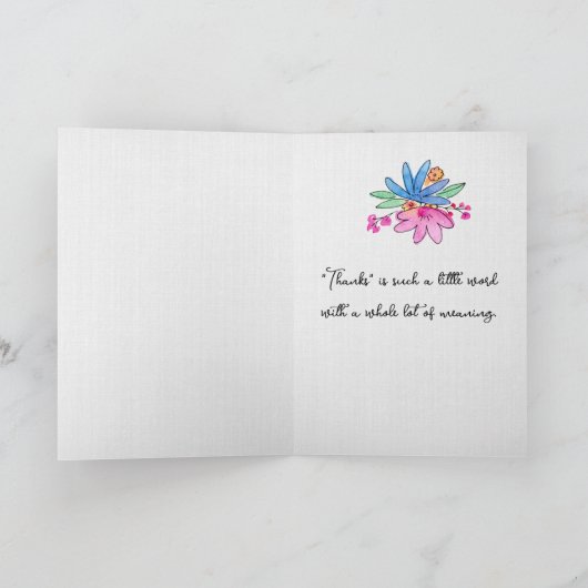 Doodle Floral Bouquet bedankt (Binnen)