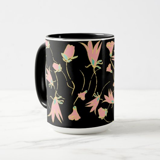 Doodle Floral Koffiebekers Mok (Voorkant links)