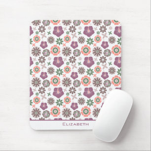 Doodle floral naadloos patroon gepersonaliseerde n muismat