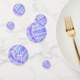 Doodle floral paars volleybal confetti