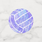 Doodle floral  paars volleybal confetti (Kleine voorkant)