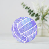 Doodle floral paars volleybal kaart (Staand voorkant)