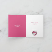 doodle floral roze witte girale basketbal verjaard kaart (Binnen)