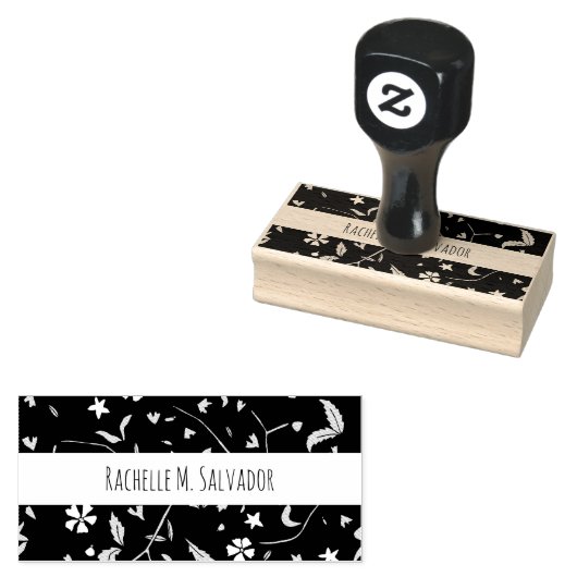 Doodle Flower Solid - Custom Rubber Stamp Rubberstempel (Gestempeld)