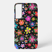 Doodle Flowers Bright en kleurrijk Samsung Galaxy Hoesje (Achterkant)