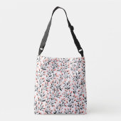 Doodle Flowers: Coral Bloemen Naadloos. Crossbody Tas (Achterkant)
